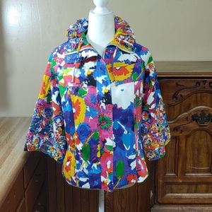 berek Rare Bright Floral Jacket NWOT S